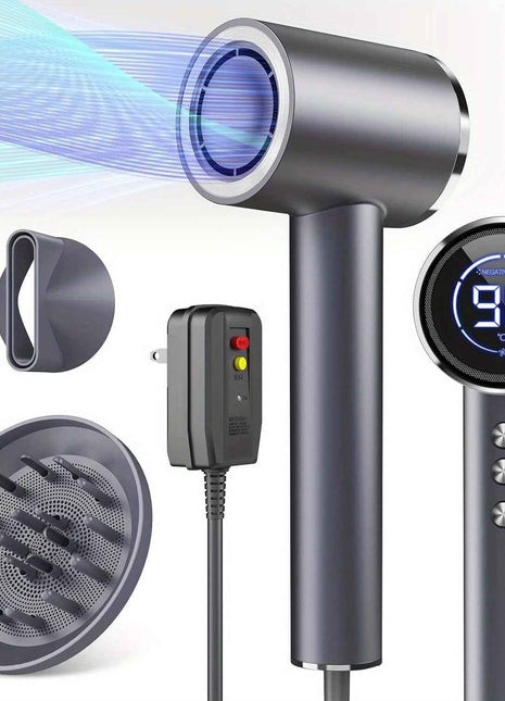 Blow Dryer for Fast Dry, Negative Ionic Hair Dryer, Magnetic Nozzle LED Display, Portable Hair Dryer for Home SalonProfessional Hair Dryer Blow Dryer with Diffuser Valentine's Day Gifts