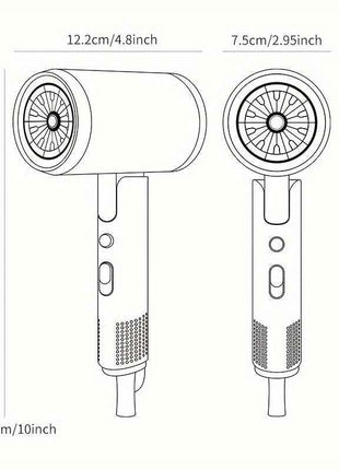 Professional Ionic Hair Dryer Blow Dryer with Diffuser and Concentrator and Hanging rack for Curly Hair Negative Ions Dryer with Ceramic Technology Nozzle for Fast Drying as Salon Light and Quiet, Folding Travel