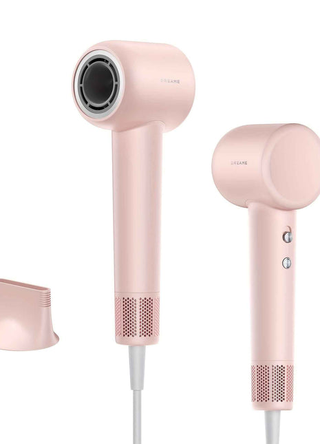 Dreame Hair Dryer Gleam, Fast Hair Drying, Lightweight Design, 0.73lbs, 200 Million Negative Ions For Smooth Hair, Temperature And Air Flow Control, Portable, Pink