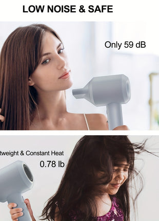 High Speed Ionic Hair Dryer 1500W Fast Dry with 110000RPM High-Speed Brushless Motor 600M Negative Ions  Blow Dryer Without Heat Damage Low Noise for Home Travel with Magnetic Nozzle - Riparo82
