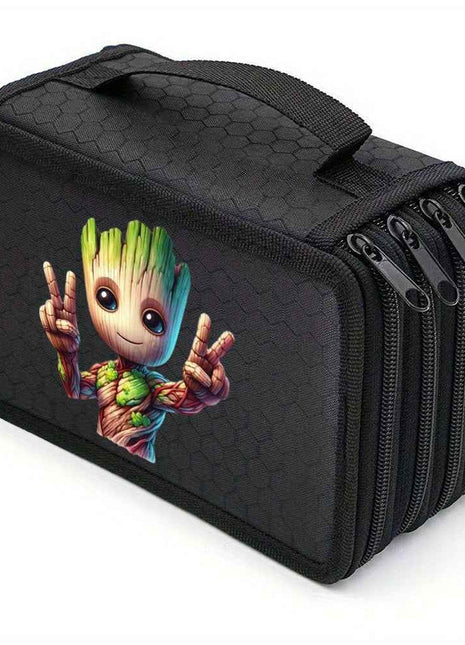 1pz Astuccio Portapenne Groot a 4 Strati in Tela - Custodia Portatile per Pittura, Disegno e Matite Colorate, Il Regalo Perfetto per Amici e Famiglia 011MGQBDA053