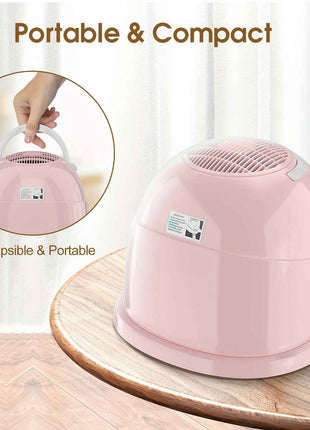 1875W Ionic Hooded Hair Dryer with 3 Heating Settings, Professional Ceramic Technology, Portable Sit-Under Dryer for Women, Black Dome Design for Home & Salon Use, Personal Grooming Accessory | Stylish Hooded Dryer | Adjustab