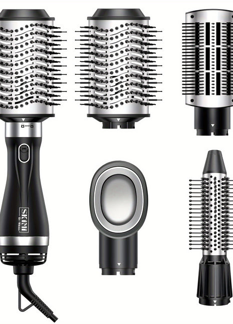 Hair Dryer Brush Blow Dryer Brush In One, Hot Air Brush Set For Straightening/Drying/Curling, Oval Brush, Multi-Temperature Settings, Detachable Design For Women, Black And Golden - Riparo82