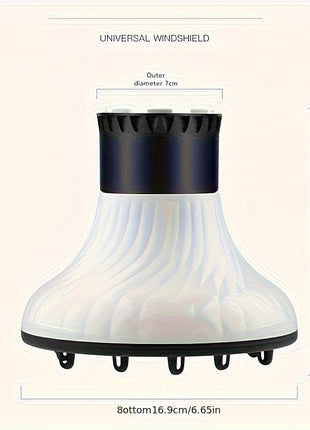 Universal 3.8-6cm Diameter Windshield Hair Dryer Attachment for Curl Enhancing - Professional Styling Tool for Textured Hair with Unscented Curly Hair Diffuser - Riparo82