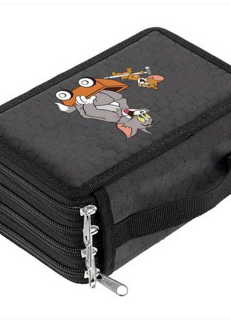 1pezzo 4-Layer Canvas Pen Bag Tom and Jerry - Portatile Art Storage per pittura, schizzi e color lead, il regalo perfetto per amici e familiari 011MGQBD0519