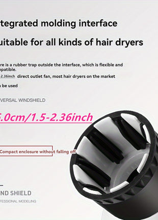 Universal 3.8-6cm Diameter Windshield Hair Dryer Attachment for Curl Enhancing - Professional Styling Tool for Textured Hair with Unscented Curly Hair Diffuser - Riparo82