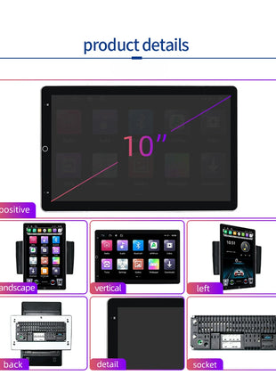 Universal 2 Din Tesla Autoradio 2 din Android 14 Rotatable screen Car Stereo Car Radio GPS Navi Car Multimedia Player 10.1 in - Riparo82