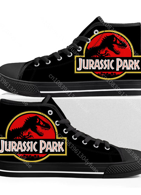 Jurassic Dinosaur World Park High Top Sneakers di alta qualità uomo donna adolescente tela Sneaker Casual coppia scarpe scarpe p - Riparo82