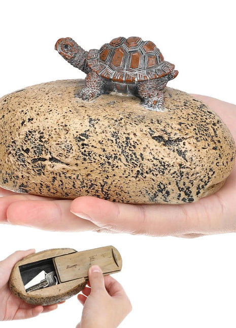 Resin Key Box Garden Hider Outdoor House for outside Lifelike Turtle Statue Holder Bracket - Riparo82