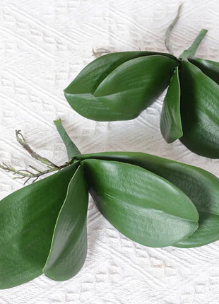 Real Touch  Artificial Green Butterfly Orchid Leaf Plastic Flower Leaf Home Wedding Party Decoration
