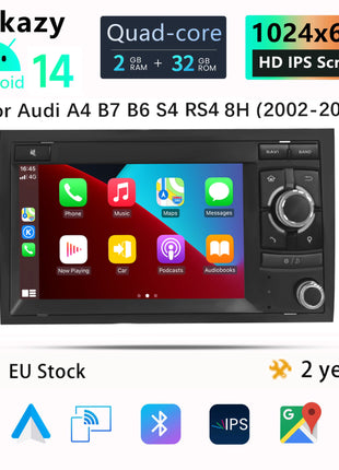 Android 14 Wireless Carplay 8G 128G Car Multimedia For Audi A4 B8 B6 B7 S4 B7 B6 RS4 B7 SEAT Exeo 7" Navigation AutoRadio - Riparo82