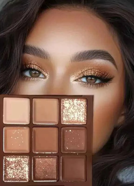 Urbancy 9 color Chocolate Eyeshadow Palette Matte Pearlescent Glitter Glitter Earth Eyeshadow Makeup