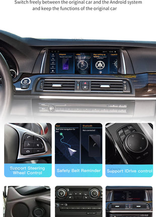 Uckazy 8 Core Wireless Carplay AutoRadio Android 14 For BMW 5 Series F10 F11 2010-2016 CIC NBT Car Multimedia Screen Player GPS Navigation Stereo Carplay Audio - Riparo82
