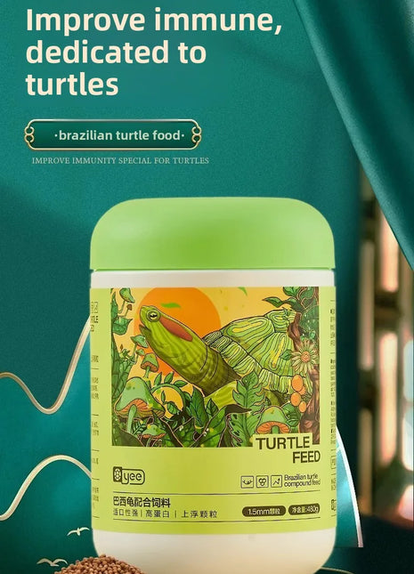 Yee 6-in-1 Freeze-Dried Turtle Food - Mixed Protein & Veggie Diet for Red-Eared Sliders & Aquatic Turtles - Meat & Plant Pellets - Riparo82