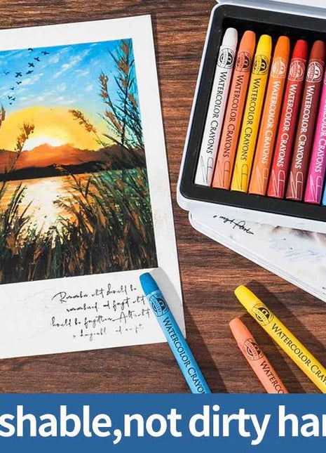 MUNGYO 12/24/36Colors Water-soluble Crayon Painting Pigment Crayon Artist For Gift Art School Supplies MAC-12T