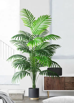 90-120cm Large Artificial Palm Tree Tropical Fake Plants Green Plastic Palm Leafs Big Monstera Tree Branch For Home Garden Decor