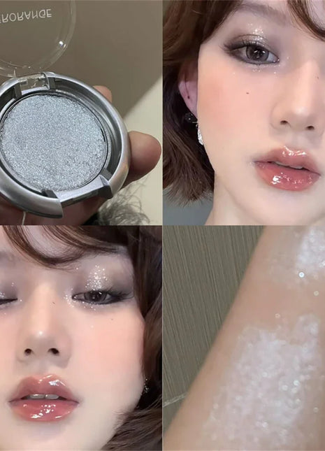 Smoky Pearl Glitter Eyeshadow Green Black Purple Shimmer Silkworm Highlight Creamy Monochrome Eye Shadow Matte Palette Makeup - Riparo82