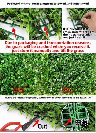 Artificial Plants Grass Wall Panel Boxwood Hedge for Indoor Outdoor Home Garden Vertical Decoration Fake Plant Grass Wedding