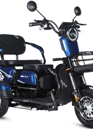 Adult Electric Tricycle Mini Passenger 3 Wheel Electric Scooter 3 Seats For Women Family 600W Powerful Senior Mobility Scooter