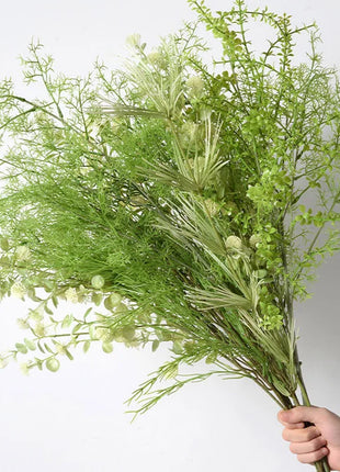 Artificial Fern Plant Branches Real Touch Elegant Greenery Fern Grass Touch Artificial Grass Elegant Fake Plants Wedding Deco