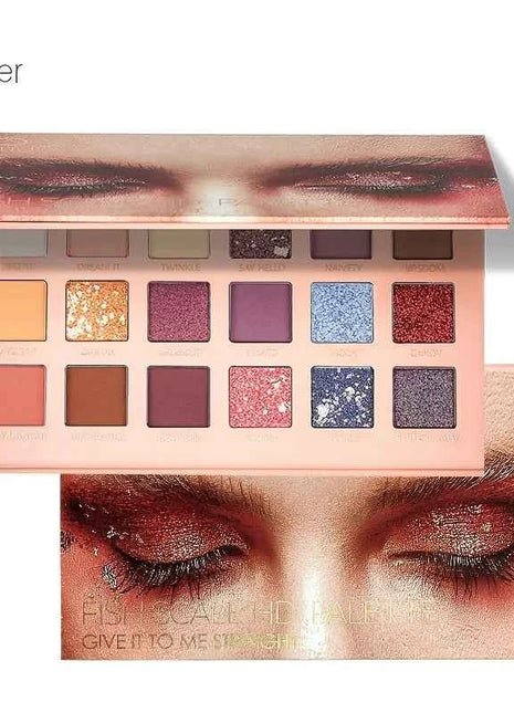 pudaier 18-Color Eyeshadow Palette - Matte, Pearlescent Shimmer & Metallic Finish - Long-Lasting Everyday & Evening Makeup