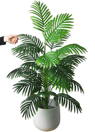 90-120cm Large Artificial Palm Tree Tropical Fake Plants Green Plastic Palm Leafs Big Monstera Tree Branch For Home Garden Decor