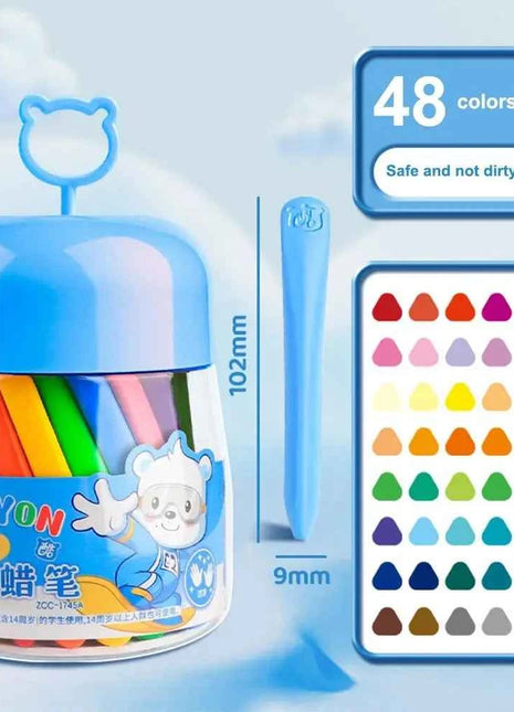 12/24/36/48Colors Plastic Plastic Crayon 12/24/36/48Colors Not Dirty Hands Colored Crayon Washable Erasable Wax Pencil Students