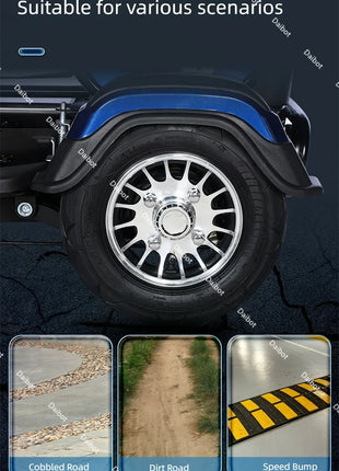 Adult Electric Tricycle Mini Passenger 3 Wheel Electric Scooter 3 Seats For Women Family 600W Powerful Senior Mobility Scooter