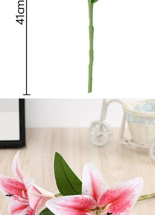 Artificial Lily Flower Real Looking 3D Printing Artificial Flowers Fake Flowers Flores for Wedding Home Garden Ornaments