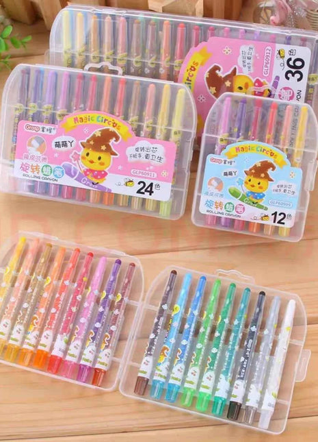 Rotating Crayons Kindergarten Primary School Students Oil Pastel Brush Set Safe and Non-toxic