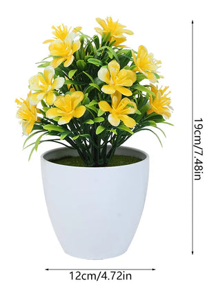 1pc Artificial Potted Plant Small Bonsai Flowers Pot Simulated Tree Ornaments Wedding Home Hotel Office Table Decor Fake Plants