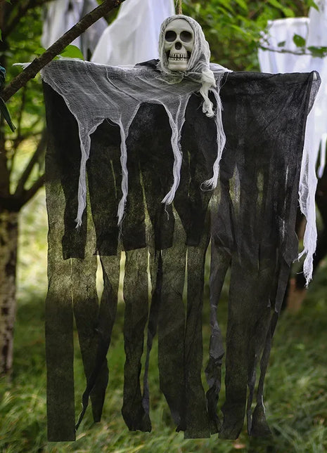Halloween Outdoor Decoration Skull Gauze Hanging Ghost Skull Pendant Bar Haunted House Secret Room Scene Layout Horror Props - Riparo82