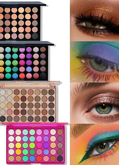 POPFEEL 40 Color Earth Tones &Rainbow Shades Eyeshadow Palette -Long-Lasting, Highly Pigmented, Smooth Matte and Shimmer Finish - Riparo82