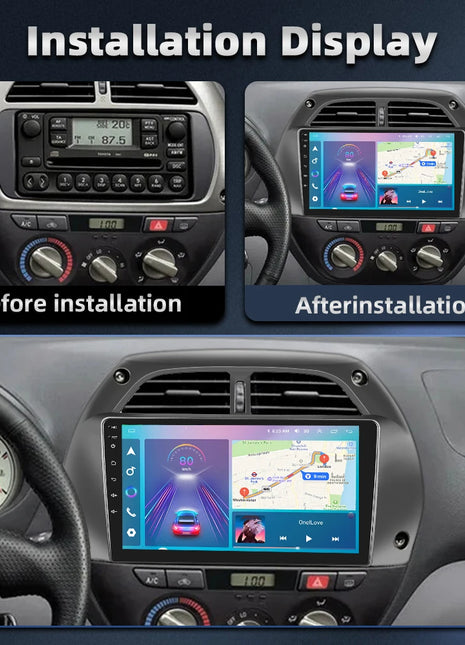 Hikity Wireless CarPlay Android Auto Car Radio For Toyota RAV4 2001-2006 BT Multimedia Player GPS WiFi Head Unit 2din autoradio - Riparo82