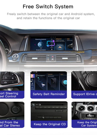 Uckazy 8 Core Wireless Carplay AutoRadio Android 14 For BMW 5 Series F10 F11 2010-2016 CIC NBT Car Multimedia Screen Player GPS Navigation Stereo Carplay Audio - Riparo82