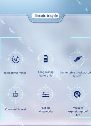 Adult Electric Tricycle Mini Passenger 3 Wheel Electric Scooter 3 Seats For Women Family 600W Powerful Senior Mobility Scooter