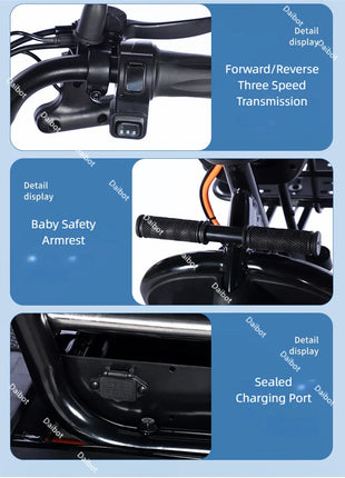 Adult Electric Tricycle Mini Passenger 3 Wheel Electric Scooter 3 Seats For Women Family 600W Powerful Senior Mobility Scooter