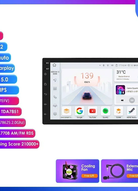 Hizpo Android Autoradio RDS 2GB 16GB Car Radio Gps Navigation Universal 7Inch Stereo Wifi 2Din For Nissian Toyota Carplay BT USB