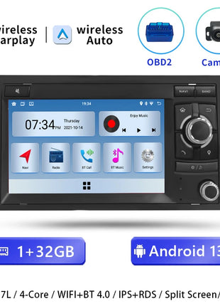 Android 14 Wireless Carplay 8G 128G Car Multimedia For Audi A4 B8 B6 B7 S4 B7 B6 RS4 B7 SEAT Exeo 7" Navigation AutoRadio - Riparo82