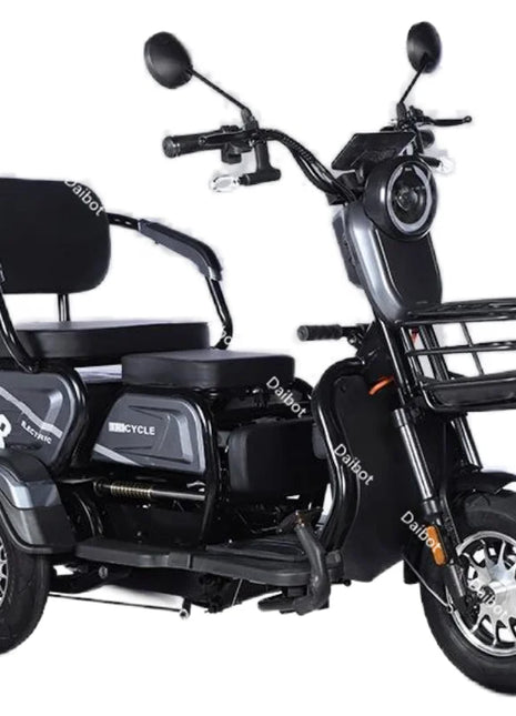 Adult Electric Tricycle Mini Passenger 3 Wheel Electric Scooter 3 Seats For Women Family 600W Powerful Senior Mobility Scooter