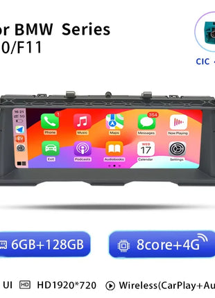 Uckazy 8 Core Wireless Carplay AutoRadio Android 14 For BMW 5 Series F10 F11 2010-2016 CIC NBT Car Multimedia Screen Player GPS Navigation Stereo Carplay Audio - Riparo82