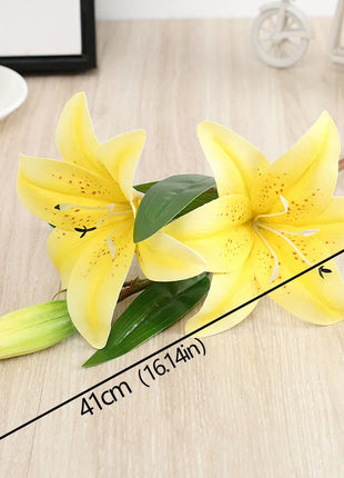 Artificial Lily Flower Real Looking 3D Printing Artificial Flowers Fake Flowers Flores for Wedding Home Garden Ornaments