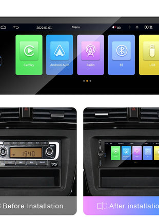 IPS 6.9 Inch 1Din Wired Carplay Android Auto Car Radio Multimedia Video MP5 Player Touch Screen Universal Autoradio Stereo - Riparo82