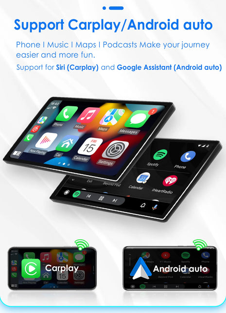 Hizpo 10.1" Universal CarPlay Android Auto Radio For VW Volkswagen Fiat Renault Nissan Hyundai 4G Car Multimedia Autoradio 1 Din - Riparo82