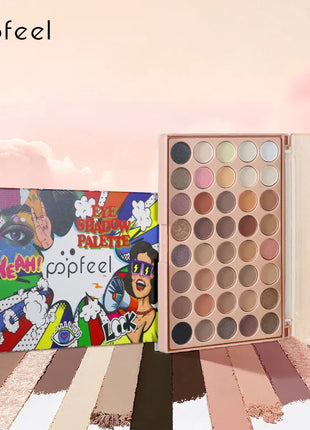 POPFEEL 40 Color Earth Tones &Rainbow Shades Eyeshadow Palette -Long-Lasting, Highly Pigmented, Smooth Matte and Shimmer Finish - Riparo82