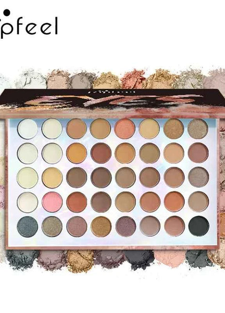 POPFEEL 40-Color Earth Tone Eyeshadow Palette - Matte, Shimmer, and Contour Makeup for Vibrant and Long-Lasting Eye Look.