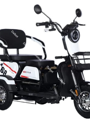 Adult Electric Tricycle Mini Passenger 3 Wheel Electric Scooter 3 Seats For Women Family 600W Powerful Senior Mobility Scooter