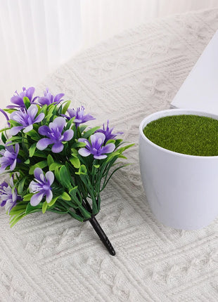 1pc Artificial Potted Plant Small Bonsai Flowers Pot Simulated Tree Ornaments Wedding Home Hotel Office Table Decor Fake Plants