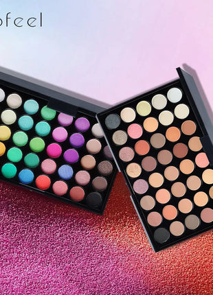 POPFEEL 40 Color Earth Tones &Rainbow Shades Eyeshadow Palette -Long-Lasting, Highly Pigmented, Smooth Matte and Shimmer Finish - Riparo82