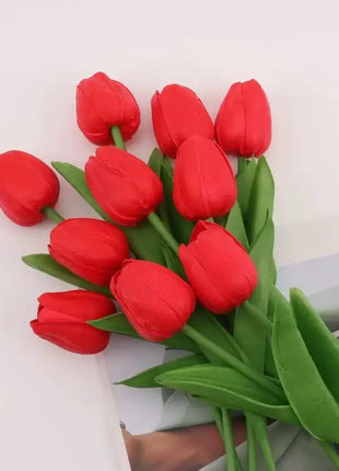 1/5/10/15PCS Tulips Artificial Flowers Real Touch Flowers Tulip Bouquet Decor Fake Tulips Flower for Home Wedding Decorations
